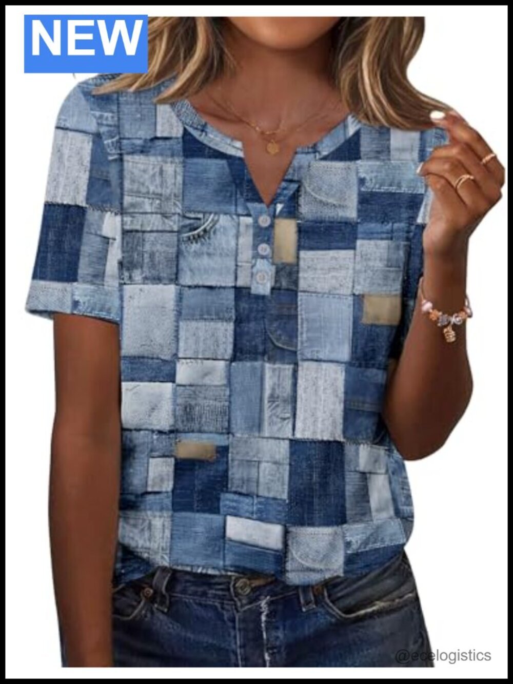 V Neck Short Sleeve Blouse Floral Boho Top Dressy Casual Tee